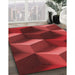 Machine Washable Transitional Cranberry Red Rug in a Family Room, wshpat3219rd