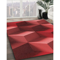 Patterned Cranberry Red Rug, pat3219rd