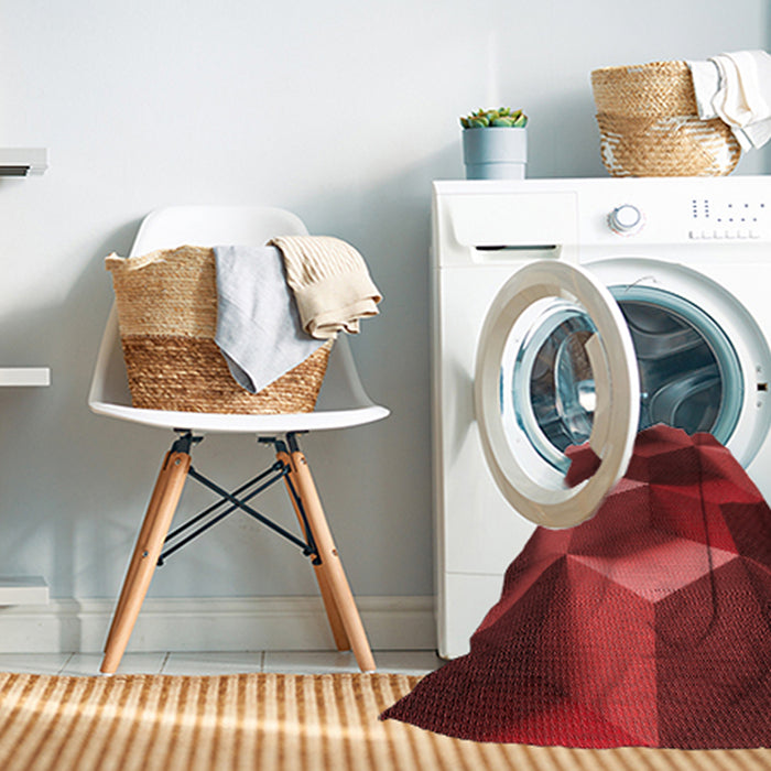 Machine Washable Transitional Cranberry Red Rug in a Washing Machine, wshpat3219rd