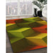 Patterned Dark Yellow Green Rug in Family Room, pat3219yw