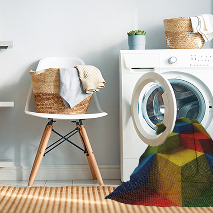 Machine Washable Transitional Dark Moccasin Green Rug in a Washing Machine, wshpat3219