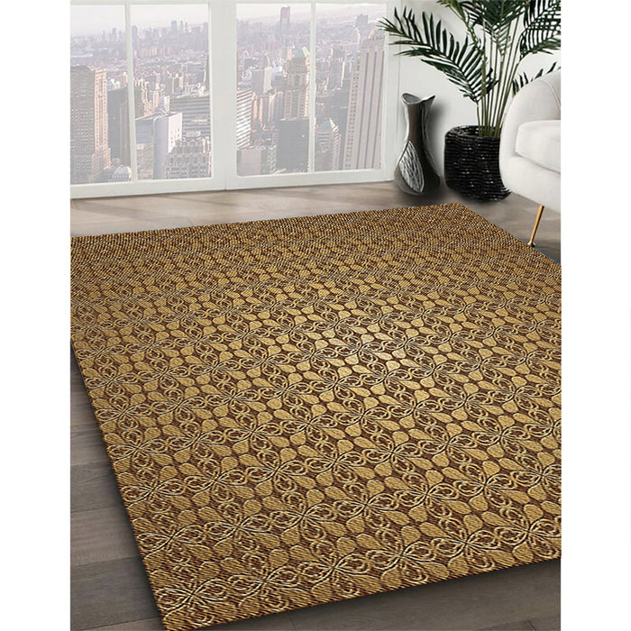 Machine Washable Transitional Red Brown Rug in a Family Room, wshpat322brn