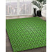 Patterned Deep Emerald Green Rug in Family Room, pat322grn