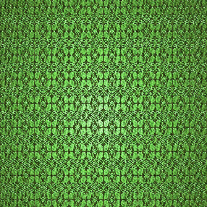 Machine Washable Transitional Deep Emerald Green Rug, wshpat322grn