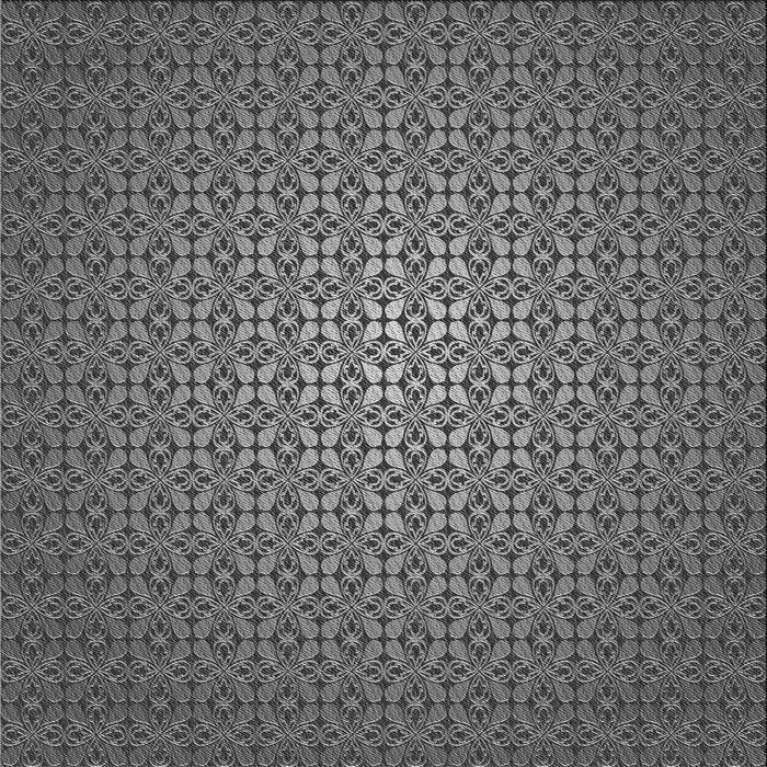 Round Patterned Black Rug, pat322gry