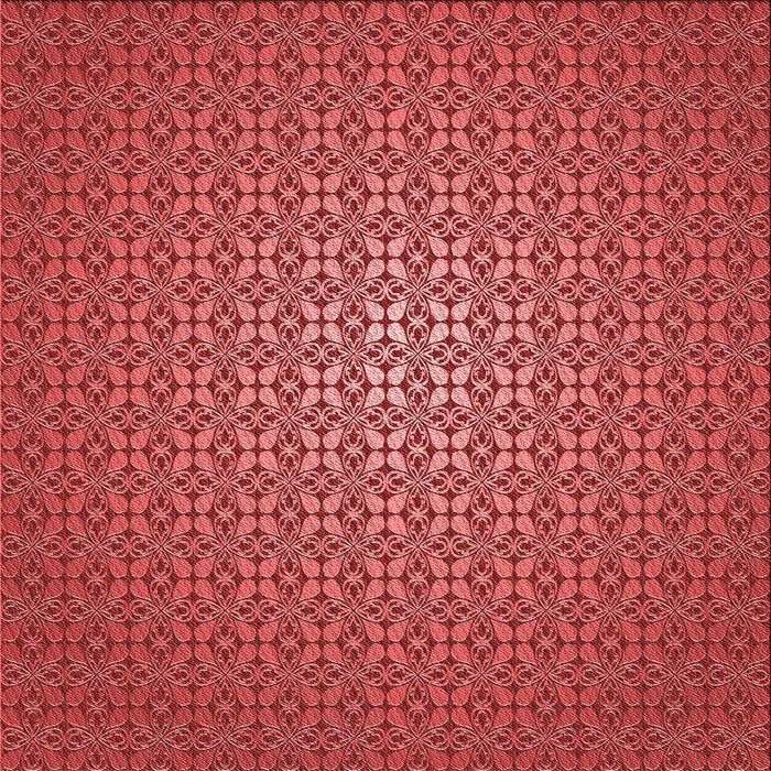 Round Patterned Red Rug, pat322rd