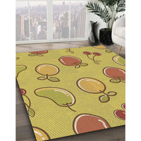 Patterned Bright Gold Yellow Rug, pat3220brn