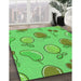 Machine Washable Transitional Neon Green Rug in a Family Room, wshpat3220grn