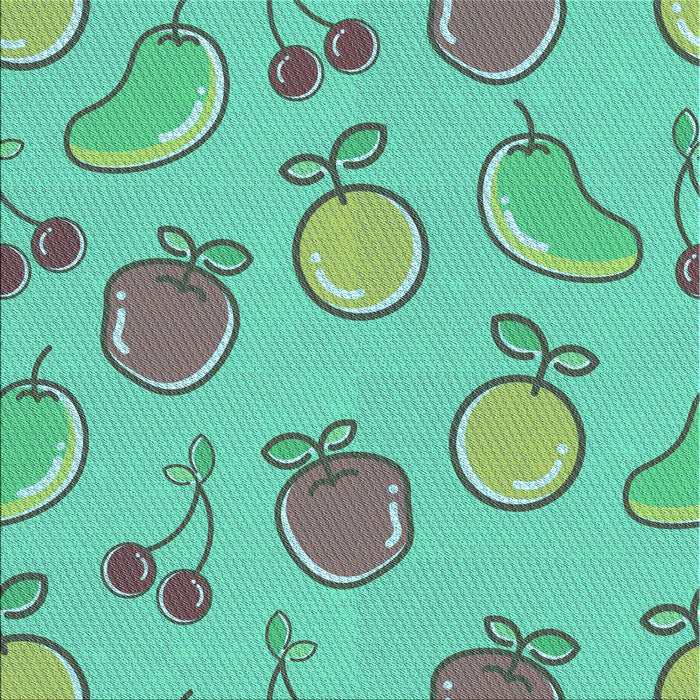 Round Patterned Medium Sea Green Rug, pat3220lblu