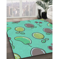 Patterned Medium Sea Green Rug, pat3220lblu