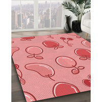 Patterned Light Salmon Pink Rug, pat3220rd