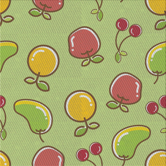 Square Patterned Green Novelty Rug, pat3220