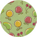 Sideview of Patterned Green Novelty Rug, pat3220