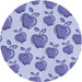 Square Patterned Periwinkle Purple Rug, pat3221blu