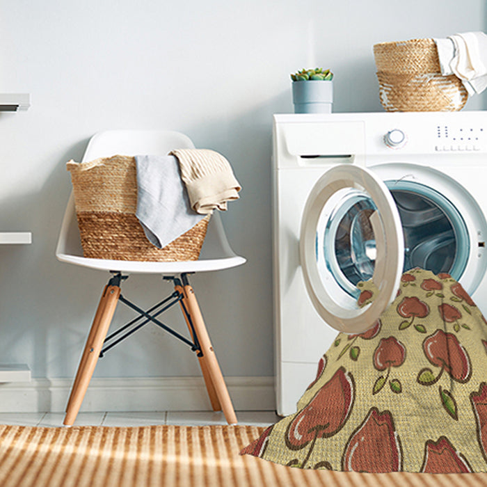 Machine Washable Transitional Red Rug in a Washing Machine, wshpat3221brn