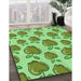 Patterned Dark Lime Green Rug in Family Room, pat3221grn