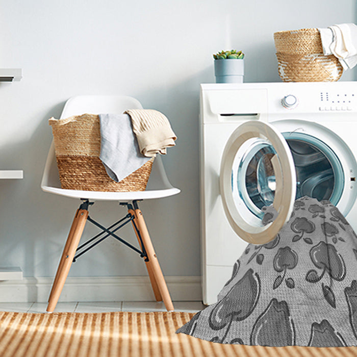 Machine Washable Transitional Silver Gray Rug in a Washing Machine, wshpat3221gry