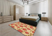 Patterned Red Rug in a Bedroom, pat3221org