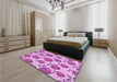 Patterned Pastel Purple Pink Rug in a Bedroom, pat3221pur