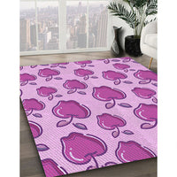 Patterned Pastel Purple Pink Rug, pat3221pur