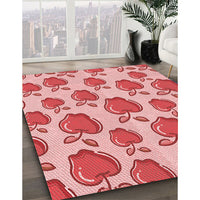 Patterned Pastel Pink Rug, pat3221rd