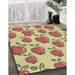 Patterned Mustard Yellow Novelty Rug in Family Room, pat3221