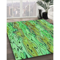 Patterned Emerald Green Rug, pat3222grn