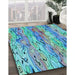 Patterned Steel Blue Rug in Family Room, pat3222lblu