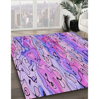 Patterned Dark Orchid Purple Rug, pat3222pur