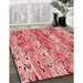 Machine Washable Transitional Light Coral Pink Rug in a Family Room, wshpat3222rd