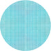 Square Patterned Bright Turquoise Blue Rug, pat3223lblu