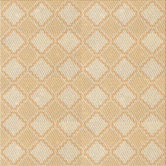 Round Patterned Golden Blonde Gold Rug, pat3224org