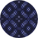 Square Machine Washable Transitional Deep Periwinkle Purple Rug in a Living Room, wshpat3225blu