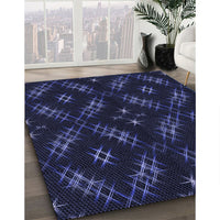 Patterned Deep Periwinkle Purple Rug, pat3225blu