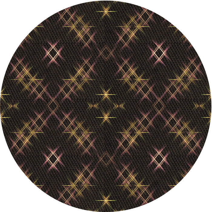 Square Patterned Black Rug, pat3225brn