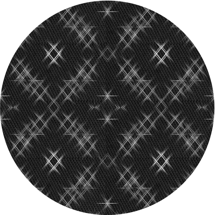 Square Patterned Black Rug, pat3225gry