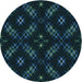 Square Patterned Black Rug, pat3225lblu