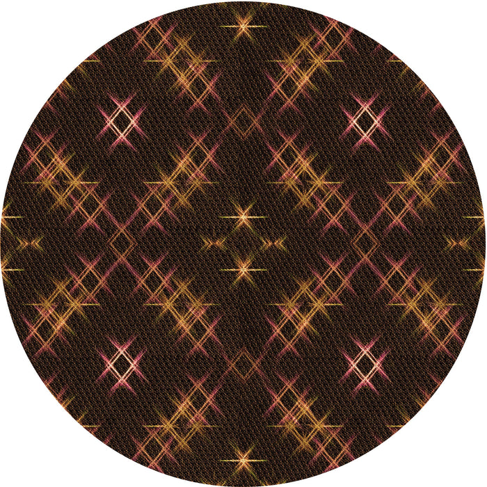 Square Patterned Saddle Brown Rug, pat3225org