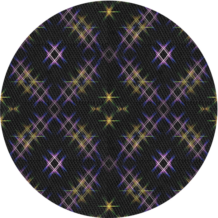 Square Machine Washable Transitional Black Rug, wshpat3225