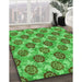 Machine Washable Transitional Dark Lime Green Rug in a Family Room, wshpat3227grn