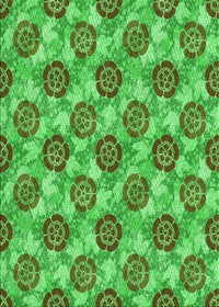 Machine Washable Transitional Dark Lime Green Rug, wshpat3227grn