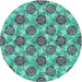 Square Machine Washable Transitional Turquoise Green Rug in a Living Room, wshpat3227lblu