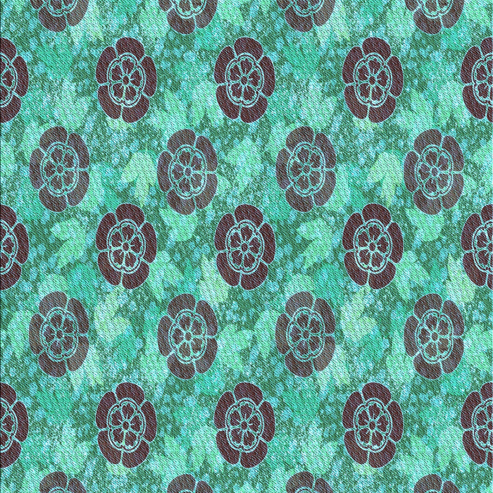 Machine Washable Transitional Turquoise Green Rug, wshpat3227lblu