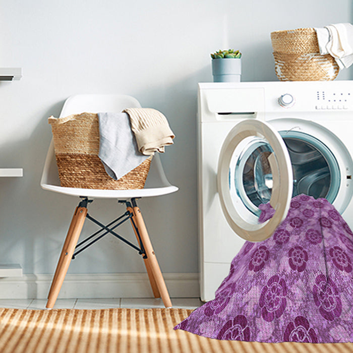 Machine Washable Transitional Violet Purple Rug in a Washing Machine, wshpat3227pur
