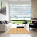 Square Patterned Orange Rug in a Living Room, pat3228org