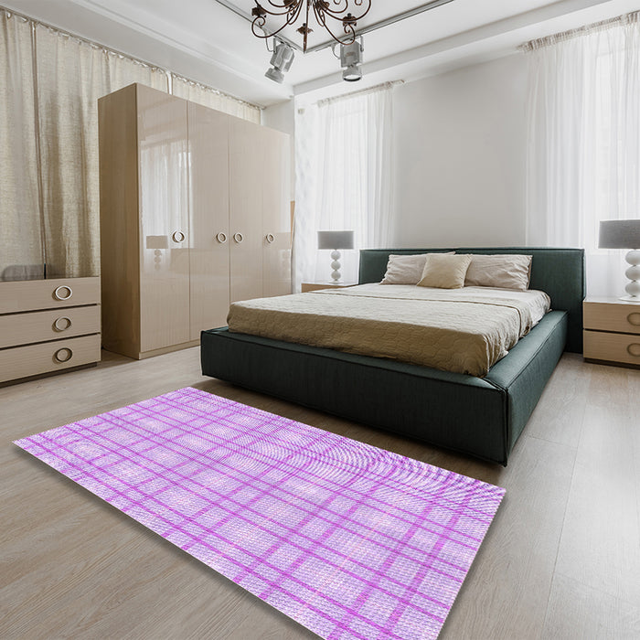 Patterned Purple Rug in a Bedroom, pat3228pur