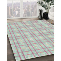 Patterned Light Rose Green Novelty Rug, pat3228