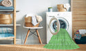 Machine Washable Transitional Green Rug in a Washing Machine, wshpat3229grn