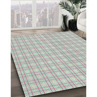 Patterned Light Rose Green Novelty Rug, pat3229