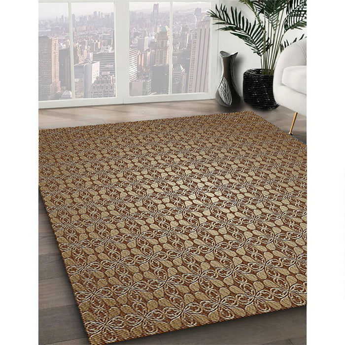 Machine Washable Transitional Camel Brown Rug in a Family Room, wshpat322